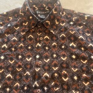 Bachrach‎ Men's Black and Brown Geometric Shirt